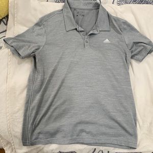 Adidas. Grey polo. Medium. Used - good condition.